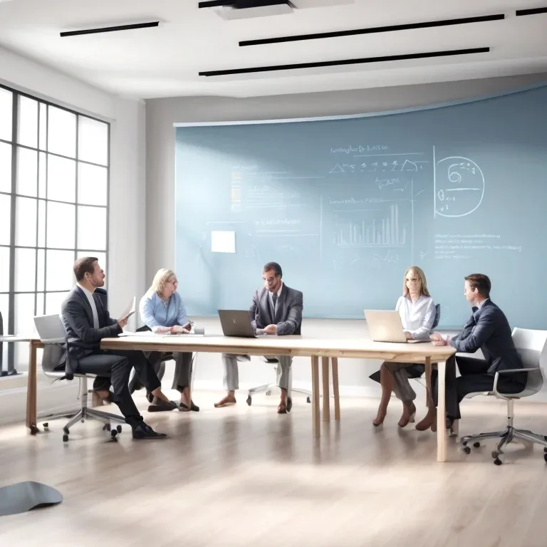 Executive coaching session for directors in a boardroom, practical case review